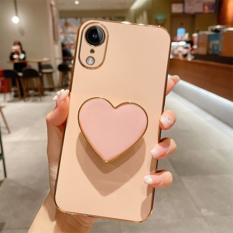 Electroplating Love Heart Holder TPU Phone Case, For iPhone 12, For iPhone 12 Pro Max������������...