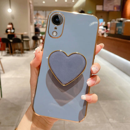 Electroplating Love Heart Holder TPU Phone Case, For iPhone 12, For iPhone 12 Pro Max������������...