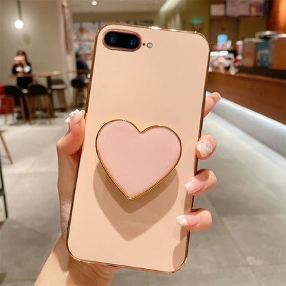Electroplating Love Heart Holder TPU Phone Case, For iPhone 12, For iPhone 12 Pro Max������������...