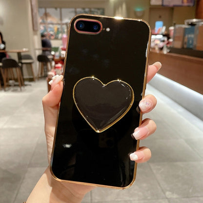 Electroplating Love Heart Holder TPU Phone Case, For iPhone 12, For iPhone 12 Pro Max������������...