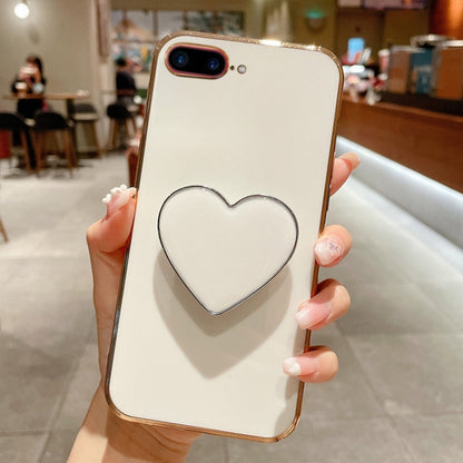 Electroplating Love Heart Holder TPU Phone Case, For iPhone 12, For iPhone 12 Pro Max������������...