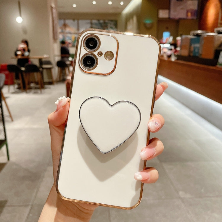 Electroplating Love Heart Holder TPU Phone Case, For iPhone 16 Pro Max, For iPhone 16 Pro��������...