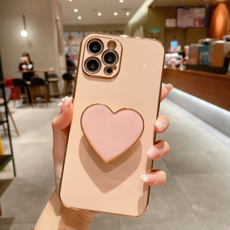 Electroplating Love Heart Holder TPU Phone Case, For iPhone 16 Pro Max, For iPhone 16 Pro��������...