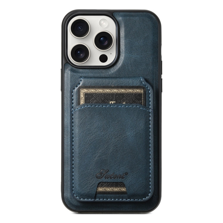 Suteni H15 MagSafe Oil Eax Leather Detachable Wallet Back Phone Case