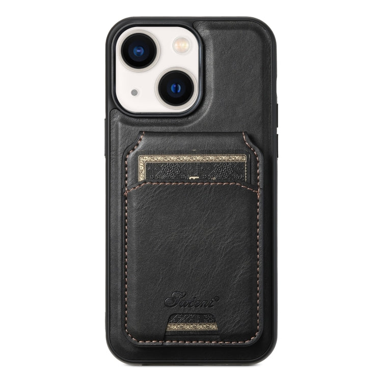 Suteni H15 MagSafe Oil Eax Leather Detachable Wallet Back Phone Case, For iPhone 13, For iPhone 1...