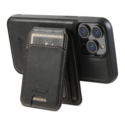 Suteni H15 MagSafe Oil Eax Leather Detachable Wallet Back Phone Case, For iPhone 13, For iPhone 1...
