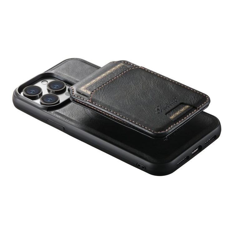 Suteni H15 MagSafe Oil Eax Leather Detachable Wallet Back Phone Case, For iPhone 13, For iPhone 1...