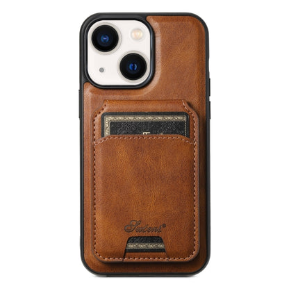 Suteni H15 MagSafe Oil Eax Leather Detachable Wallet Back Phone Case, For iPhone 13, For iPhone 1...