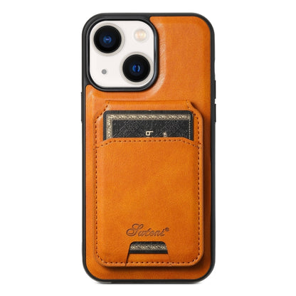 Suteni H15 MagSafe Oil Eax Leather Detachable Wallet Back Phone Case, For iPhone 13, For iPhone 1...