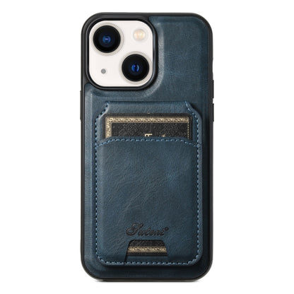 Suteni H15 MagSafe Oil Eax Leather Detachable Wallet Back Phone Case, For iPhone 13, For iPhone 1...