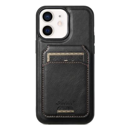 Suteni H15 MagSafe Oil Eax Leather Detachable Wallet Back Phone Case, For iPhone 13, For iPhone 1...