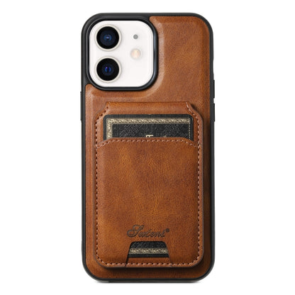 Suteni H15 MagSafe Oil Eax Leather Detachable Wallet Back Phone Case, For iPhone 13, For iPhone 1...