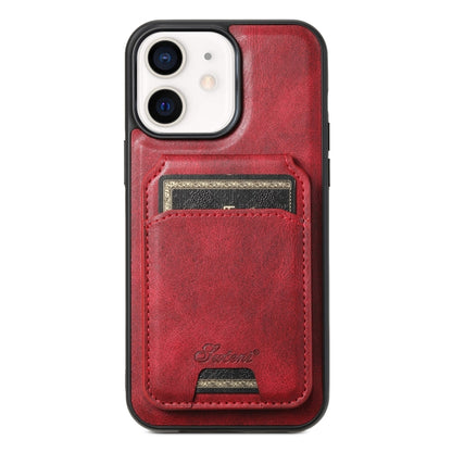 Suteni H15 MagSafe Oil Eax Leather Detachable Wallet Back Phone Case, For iPhone 13, For iPhone 1...
