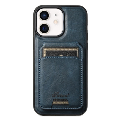 Suteni H15 MagSafe Oil Eax Leather Detachable Wallet Back Phone Case, For iPhone 13, For iPhone 1...