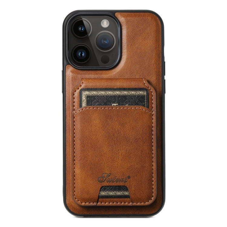 Suteni H15 MagSafe Oil Eax Leather Detachable Wallet Back Phone Case, For iPhone 13, For iPhone 1...
