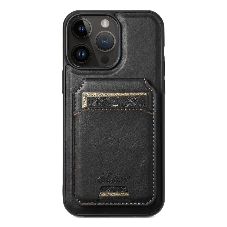 Suteni H15 MagSafe Oil Eax Leather Detachable Wallet Back Phone Case, For iPhone 13, For iPhone 1...