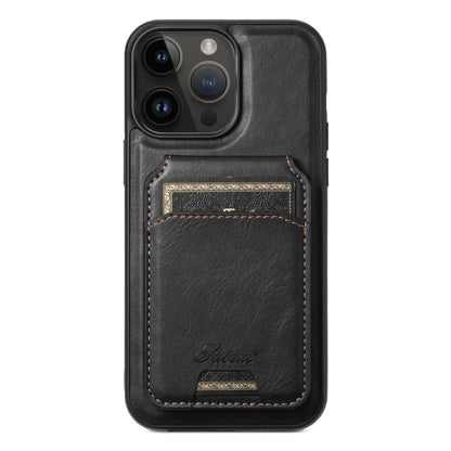 Suteni H15 MagSafe Oil Eax Leather Detachable Wallet Back Phone Case, For iPhone 13, For iPhone 1...