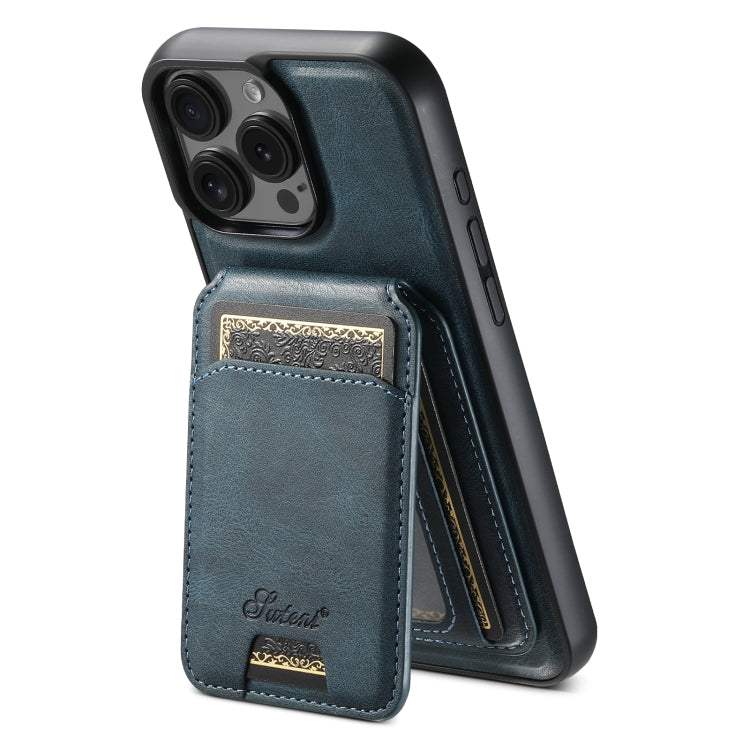 Suteni H15 MagSafe Oil Eax Leather Detachable Wallet Back Phone Case