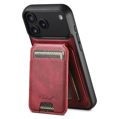Suteni H15 MagSafe Oil Eax Leather Detachable Wallet Back Phone Case