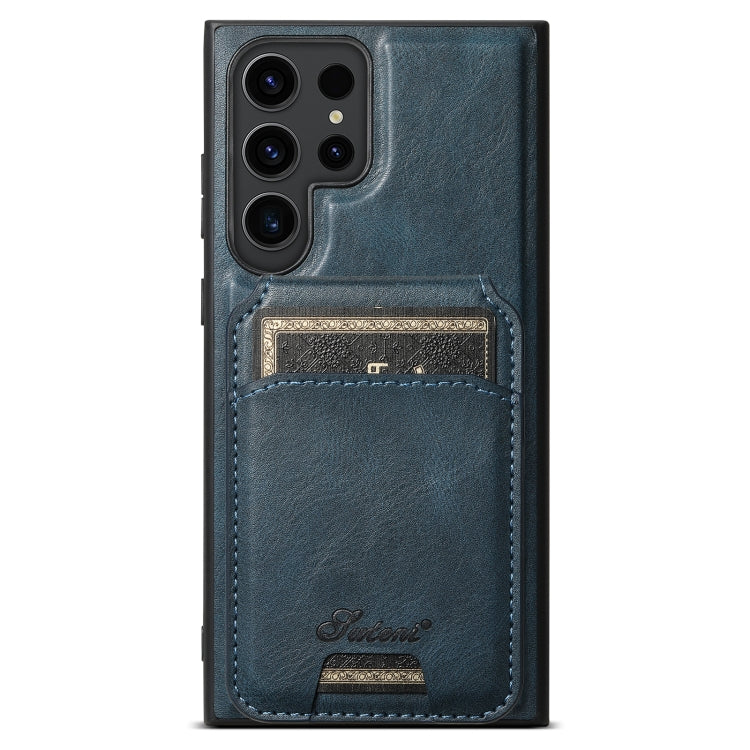 Suteni H15  Oil Eax Leather Detachable Wallet Back Phone Case, For Samsung Galaxy S25 5G���������...