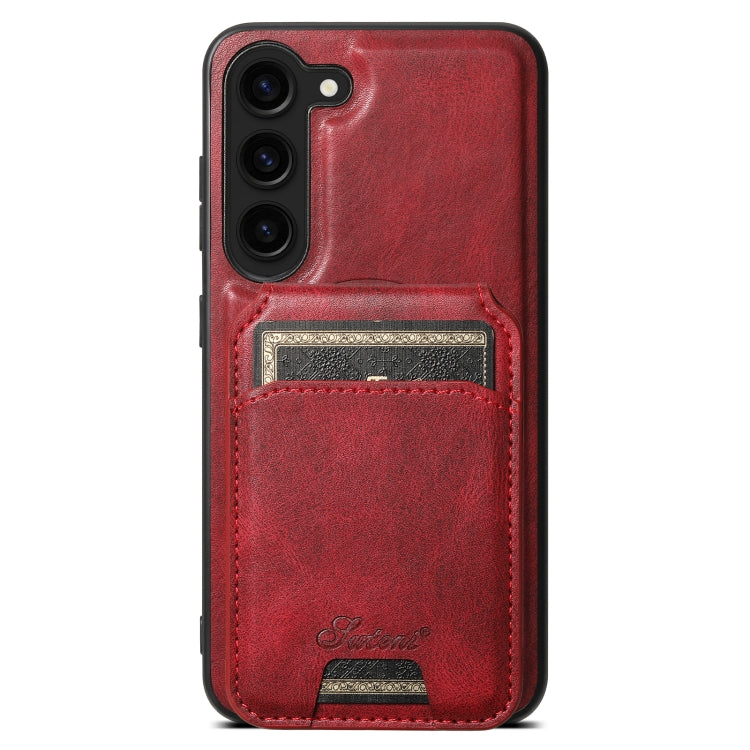 Suteni H15  Oil Eax Leather Detachable Wallet Back Phone Case, For Samsung Galaxy S25 5G���������...