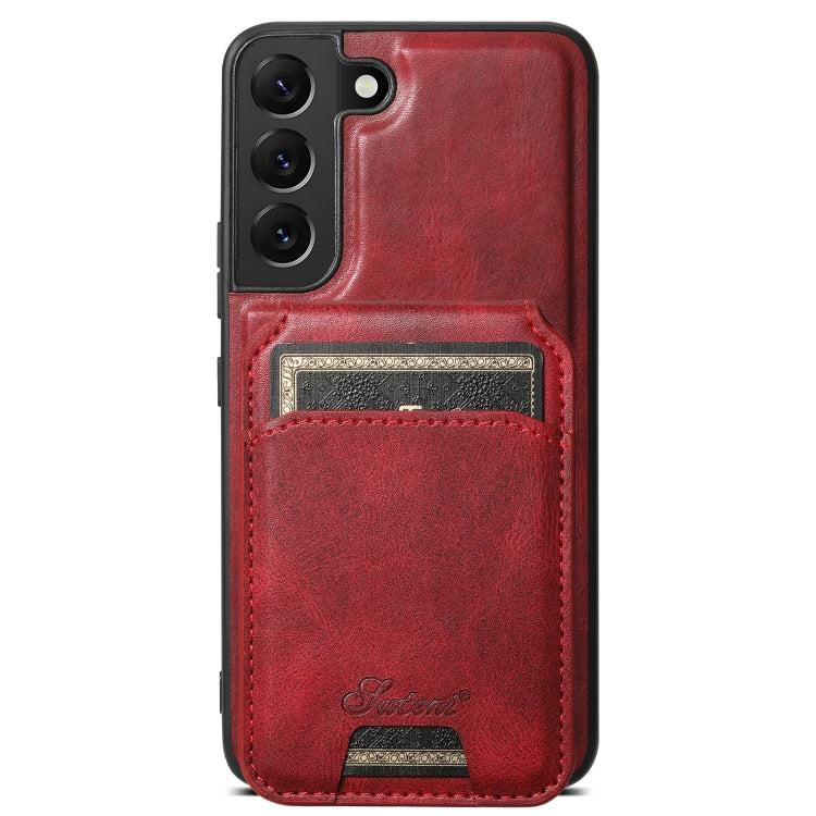 Suteni H15  Oil Eax Leather Detachable Wallet Back Phone Case, For Samsung Galaxy S25 5G���������...