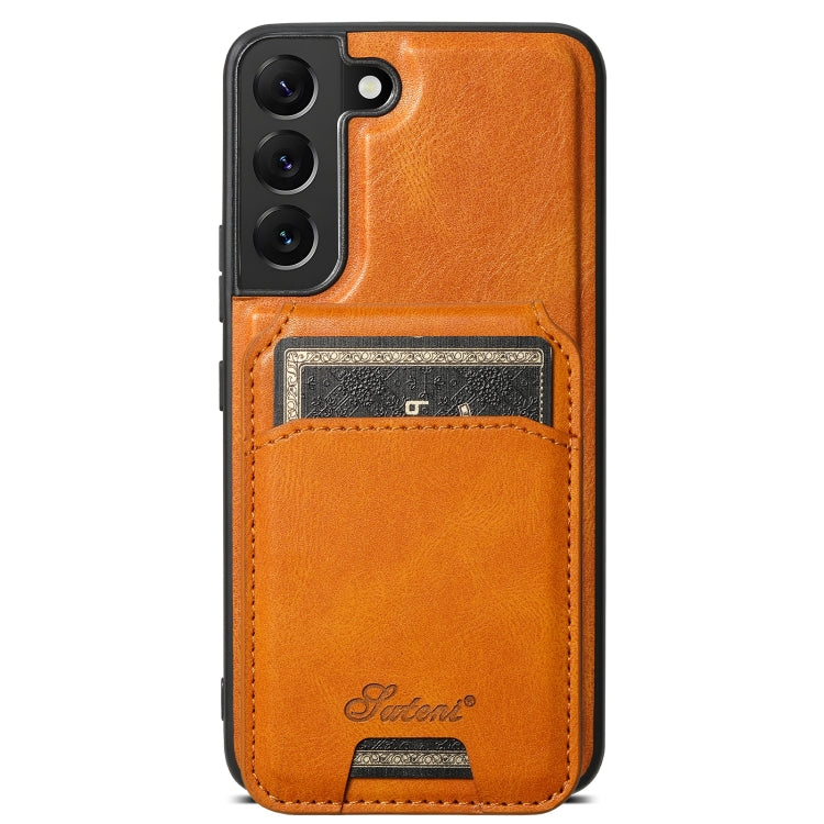 Suteni H15  Oil Eax Leather Detachable Wallet Back Phone Case, For Samsung Galaxy S25 5G���������...