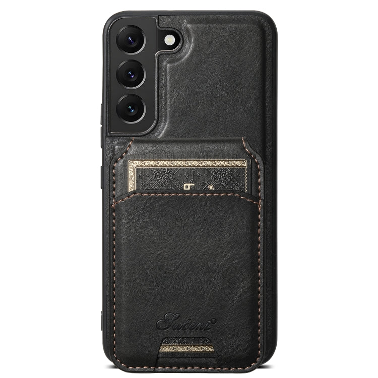 Suteni H15  Oil Eax Leather Detachable Wallet Back Phone Case, For Samsung Galaxy S25 5G���������...