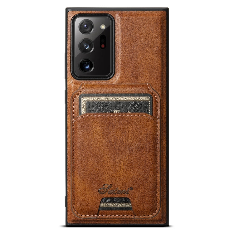 Suteni H15  Oil Eax Leather Detachable Wallet Back Phone Case, For Samsung Galaxy S25 5G���������...