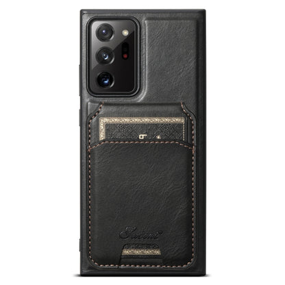 Suteni H15  Oil Eax Leather Detachable Wallet Back Phone Case, For Samsung Galaxy S25 5G���������...