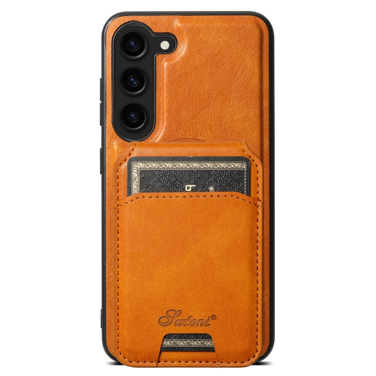 Suteni H15  Oil Eax Leather Detachable Wallet Back Phone Case, For Samsung Galaxy S25 5G���������...