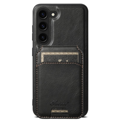 Suteni H15  Oil Eax Leather Detachable Wallet Back Phone Case, For Samsung Galaxy S25 5G���������...