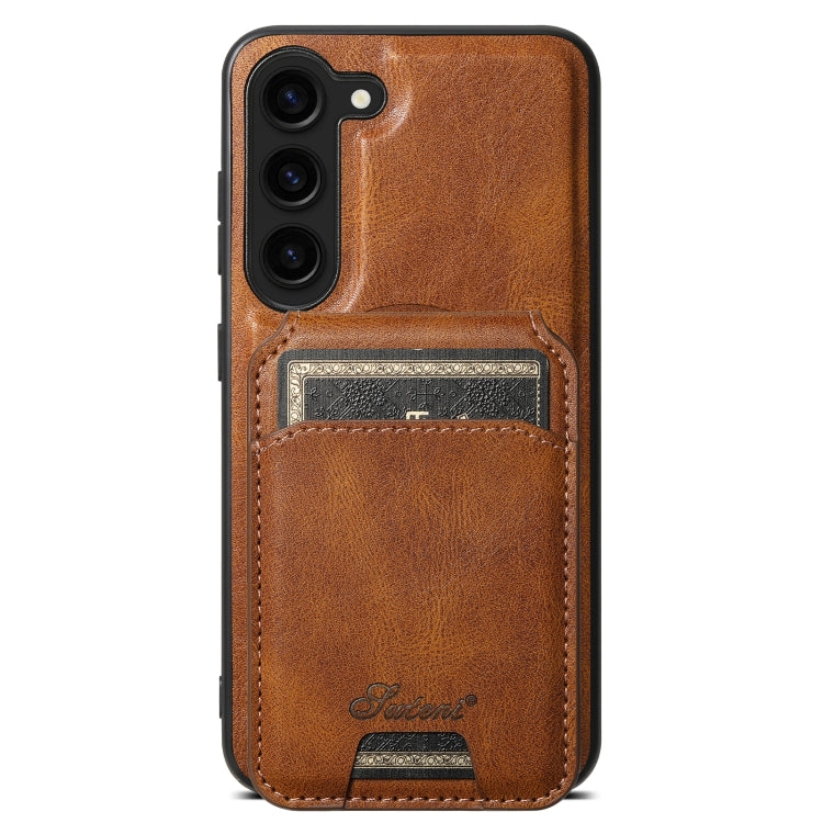 Suteni H15  Oil Eax Leather Detachable Wallet Back Phone Case, For Samsung Galaxy S25 5G���������...