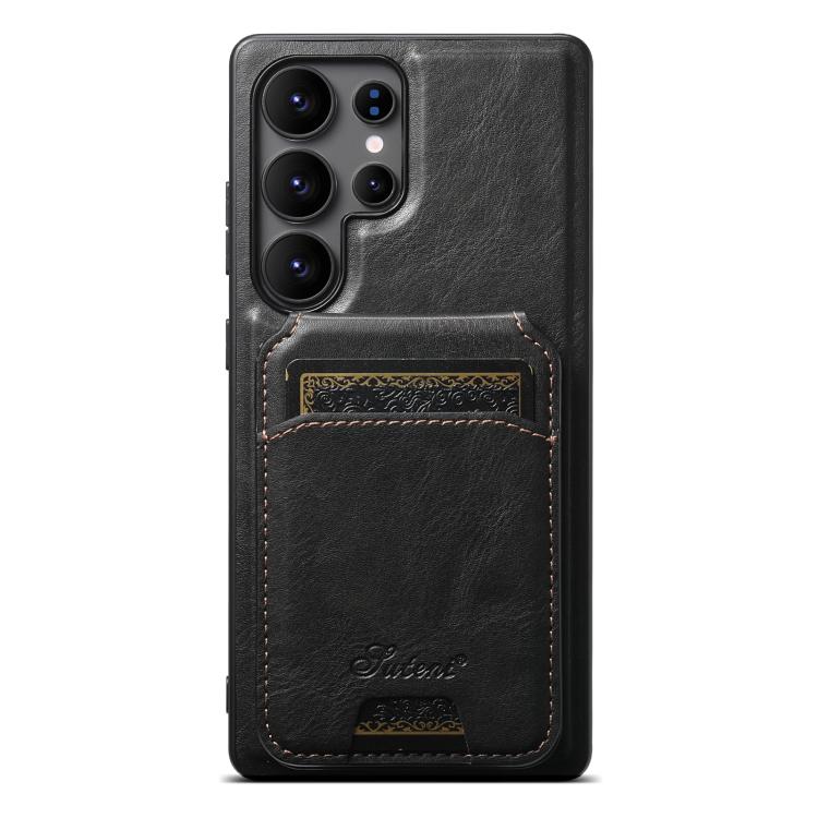 Suteni H15  Oil Eax Leather Detachable Wallet Back Phone Case, For Samsung Galaxy S25 5G���������...