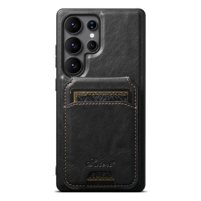 Suteni H15  Oil Eax Leather Detachable Wallet Back Phone Case, For Samsung Galaxy S25 5G���������...
