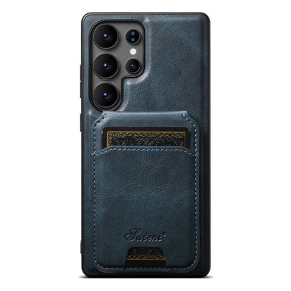 Suteni H15  Oil Eax Leather Detachable Wallet Back Phone Case, For Samsung Galaxy S25 5G���������...