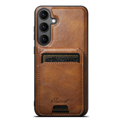 Suteni H15  Oil Eax Leather Detachable Wallet Back Phone Case, For Samsung Galaxy S25 5G���������...