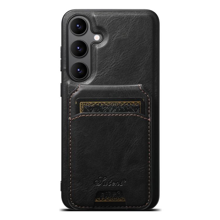 Suteni H15  Oil Eax Leather Detachable Wallet Back Phone Case, For Samsung Galaxy S25 5G���������...