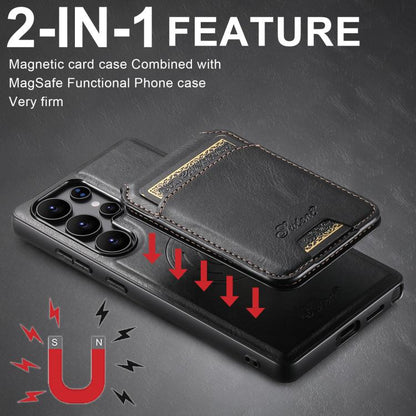 Suteni H15  Oil Eax Leather Detachable Wallet Back Phone Case, For Samsung Galaxy S25 5G���������...