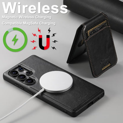 Suteni H15  Oil Eax Leather Detachable Wallet Back Phone Case, For Samsung Galaxy S25 5G���������...