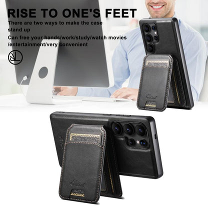 Suteni H15  Oil Eax Leather Detachable Wallet Back Phone Case, For Samsung Galaxy S25 5G���������...