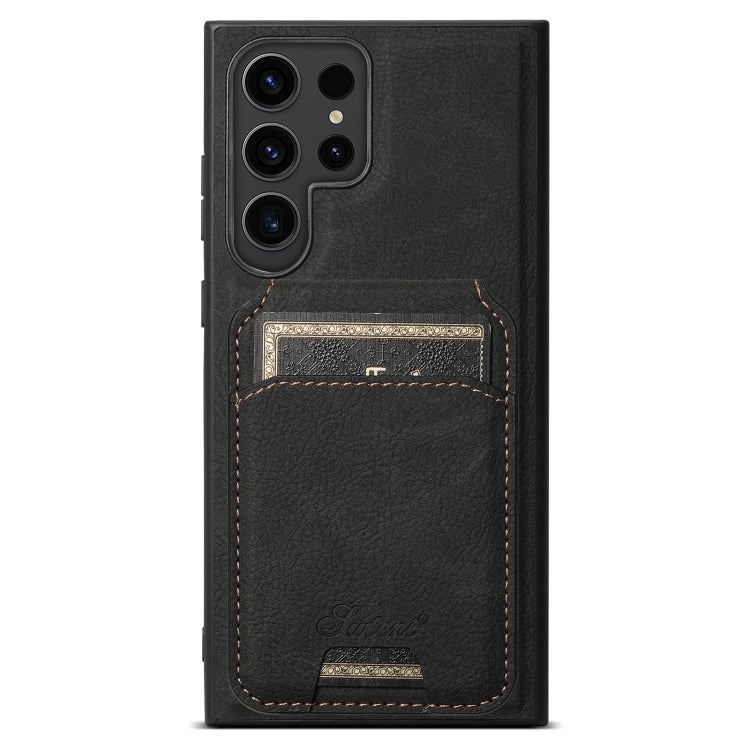 Suteni H16 Litchi Texture Leather Detachable Wallet Back Phone Case, For Samsung Galaxy S25 5G���...