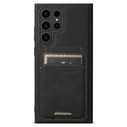 Suteni H16 Litchi Texture Leather Detachable Wallet Back Phone Case, For Samsung Galaxy S25 5G���...