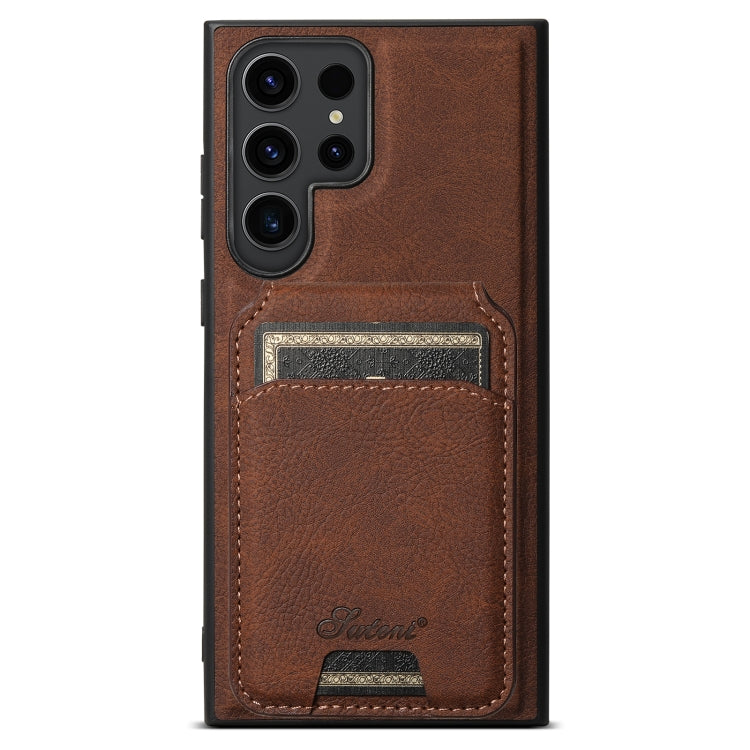 Suteni H16 Litchi Texture Leather Detachable Wallet Back Phone Case, For Samsung Galaxy S25 5G���...