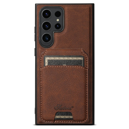 Suteni H16 Litchi Texture Leather Detachable Wallet Back Phone Case, For Samsung Galaxy S25 5G���...