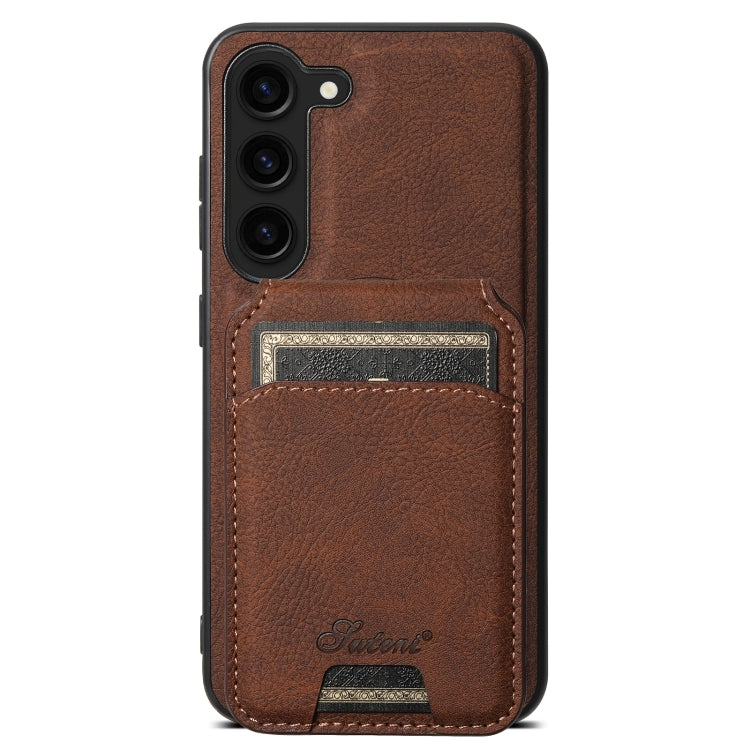 Suteni H16 Litchi Texture Leather Detachable Wallet Back Phone Case, For Samsung Galaxy S25 5G���...