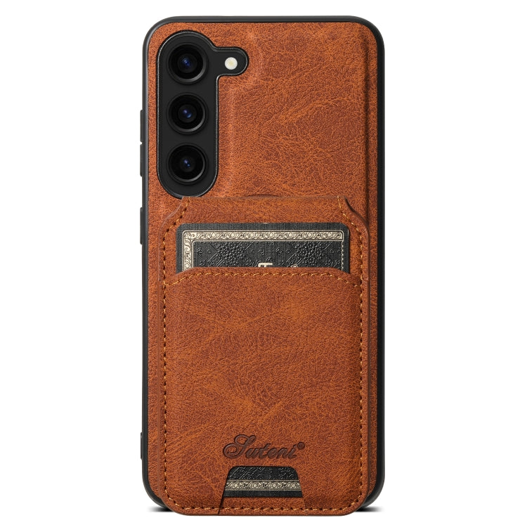 Suteni H16 Litchi Texture Leather Detachable Wallet Back Phone Case, For Samsung Galaxy S25 5G���...