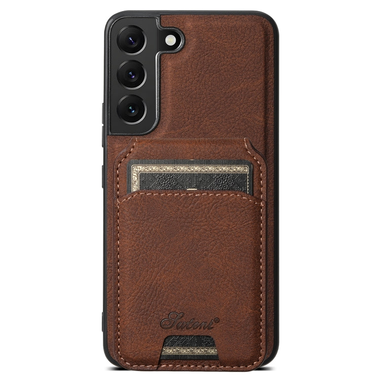 Suteni H16 Litchi Texture Leather Detachable Wallet Back Phone Case, For Samsung Galaxy S25 5G���...