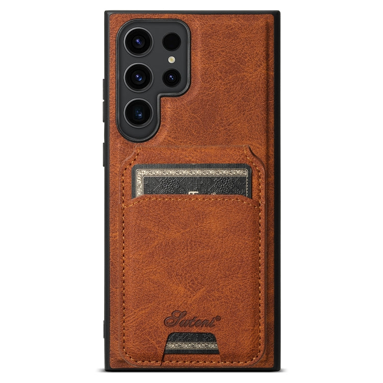 Suteni H16 Litchi Texture Leather Detachable Wallet Back Phone Case, For Samsung Galaxy S25 5G���...