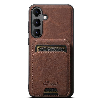 Suteni H16 Litchi Texture Leather Detachable Wallet Back Phone Case, For Samsung Galaxy S25 5G���...